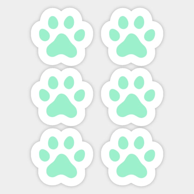 Mint green paw print stickers Sticker by Mhea